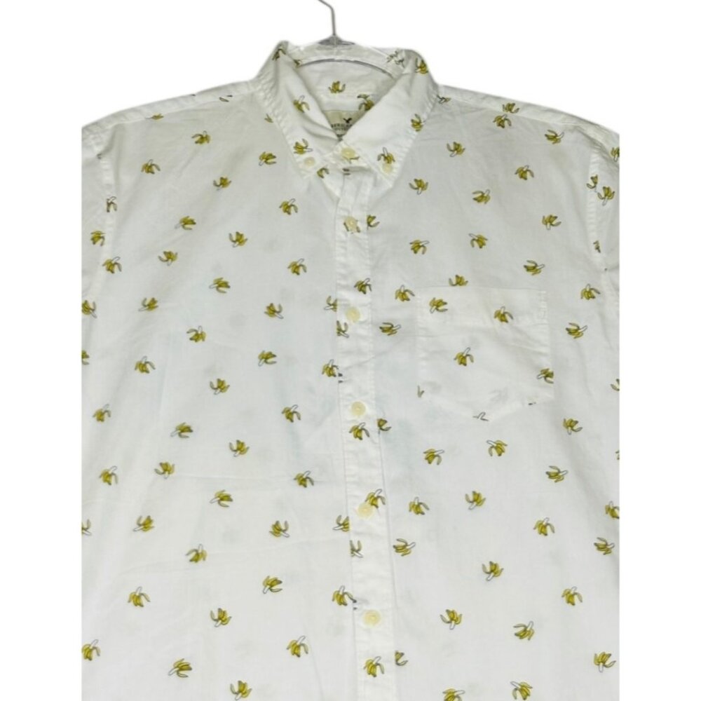 NWT American Eagle Outfitters Seriously Soft Banana Print Button-Down Shirt M